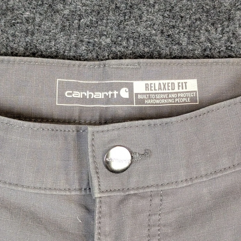 Carhartt Rugged Flex Relaxed Fit Ripstop Cargo Work Short Gray Mens 36 BS4727-M